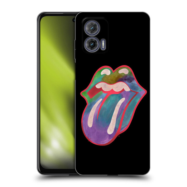 The Rolling Stones Graphics Watercolour Tongue Soft Gel Case for Motorola Moto G73 5G