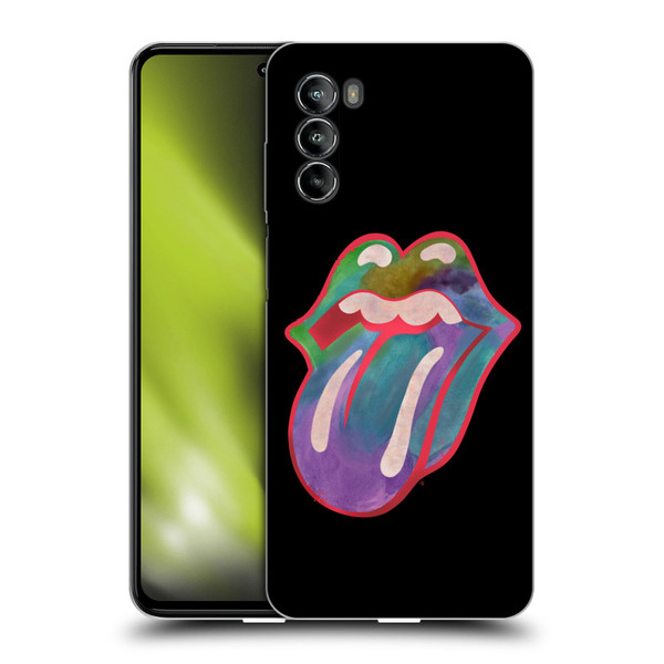 The Rolling Stones Graphics Watercolour Tongue Soft Gel Case for Motorola Moto G82 5G