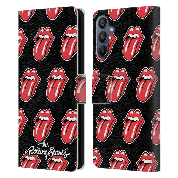 The Rolling Stones Licks Collection Tongue Classic Pattern Leather Book Wallet Case Cover For Samsung Galaxy A15