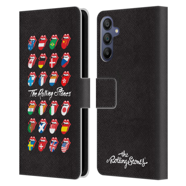 The Rolling Stones Licks Collection Flag Poster Leather Book Wallet Case Cover For Samsung Galaxy A15