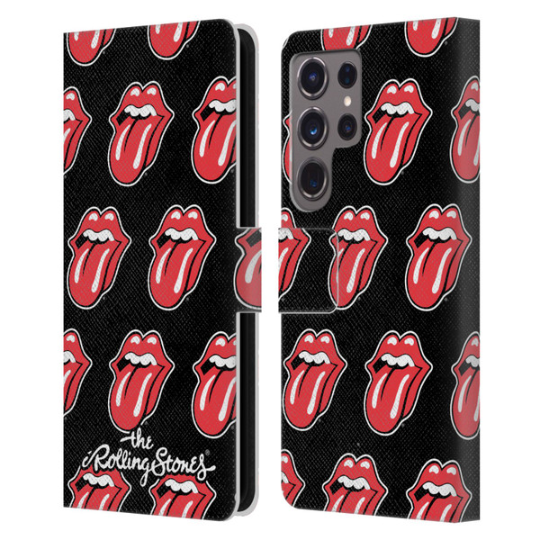 The Rolling Stones Licks Collection Tongue Classic Pattern Leather Book Wallet Case Cover For Samsung Galaxy S24 Ultra 5G