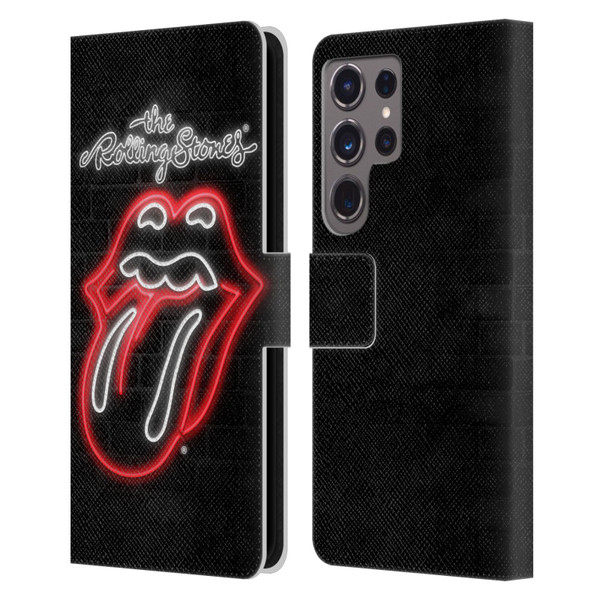 The Rolling Stones Licks Collection Neon Leather Book Wallet Case Cover For Samsung Galaxy S24 Ultra 5G