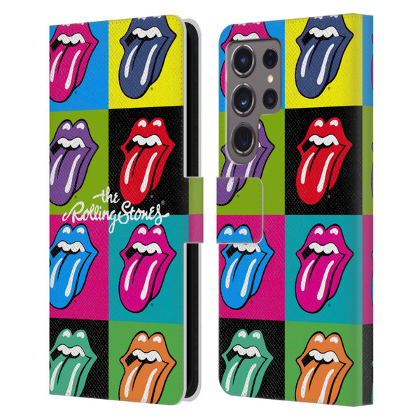 The Rolling Stones Licks Collection Pop Art 1 Leather Book Wallet Case Cover For Samsung Galaxy S24 Ultra 5G
