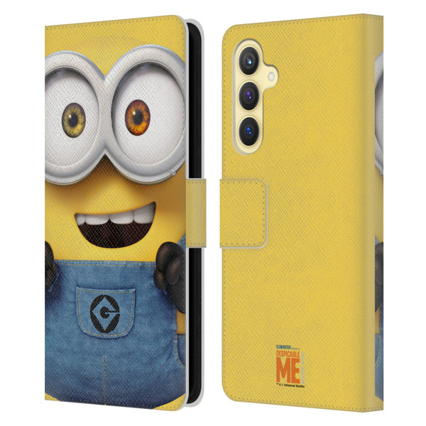 Despicable Me Full Face Minions Bob Leather Book Wallet Case Cover For Samsung Galaxy S23 FE 5G