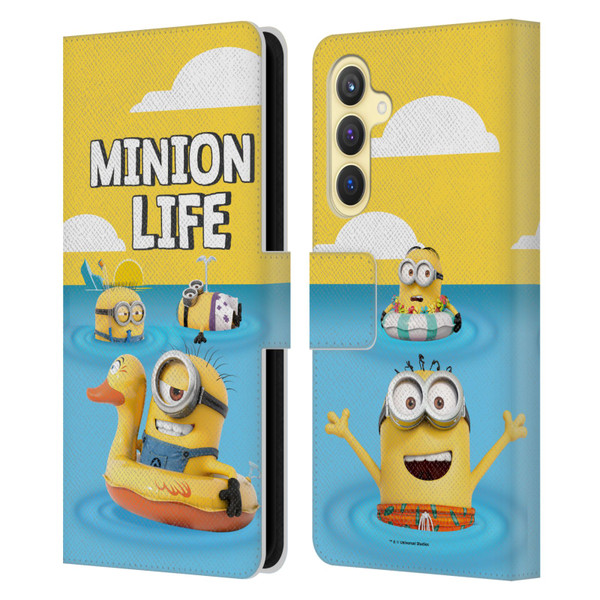 Despicable Me Funny Minions Beach Life Leather Book Wallet Case Cover For Samsung Galaxy S23 FE 5G