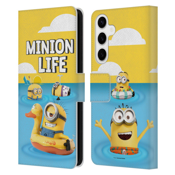 Despicable Me Funny Minions Beach Life Leather Book Wallet Case Cover For Samsung Galaxy S24+ 5G