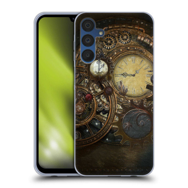 Simone Gatterwe Steampunk Clocks Soft Gel Case for Samsung Galaxy A15