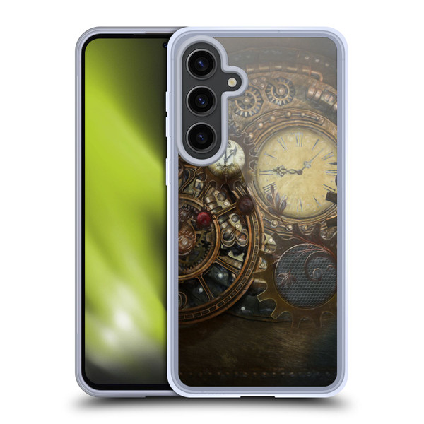 Simone Gatterwe Steampunk Clocks Soft Gel Case for Samsung Galaxy S24+ 5G