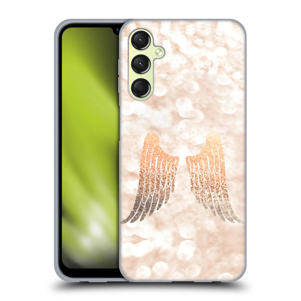 Monika Strigel Champagne Gold Wings Soft Gel Case for Samsung Galaxy A24 4G / M34 5G