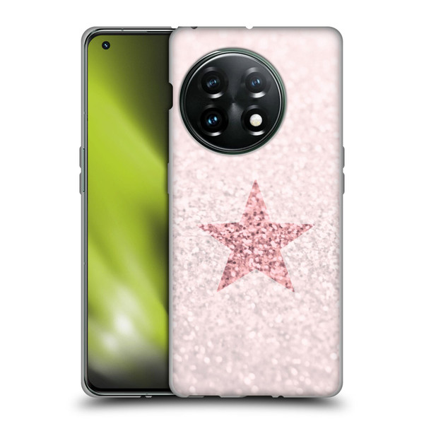 Monika Strigel Glitter Star Pastel Rose Pink Soft Gel Case for OnePlus 11 5G