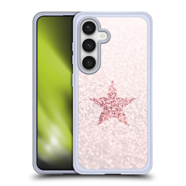 Monika Strigel Glitter Star Pastel Rose Pink Soft Gel Case for Samsung Galaxy S24 5G
