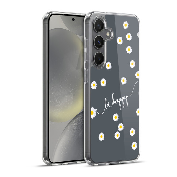 Monika Strigel Happy Daisy Grey Soft Gel Case for Samsung Galaxy S24+ 5G & MagSafe