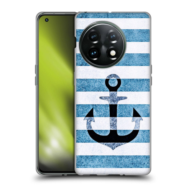 Monika Strigel Vintage Anchors Indigo Soft Gel Case for OnePlus 11 5G