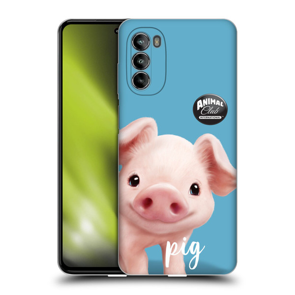 Animal Club International Faces Pig Soft Gel Case for Motorola Moto G82 5G