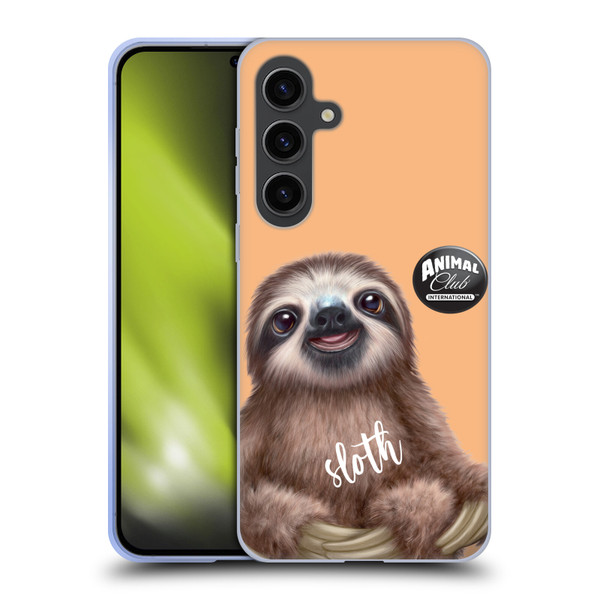 Animal Club International Faces Sloth Soft Gel Case for Samsung Galaxy S24+ 5G