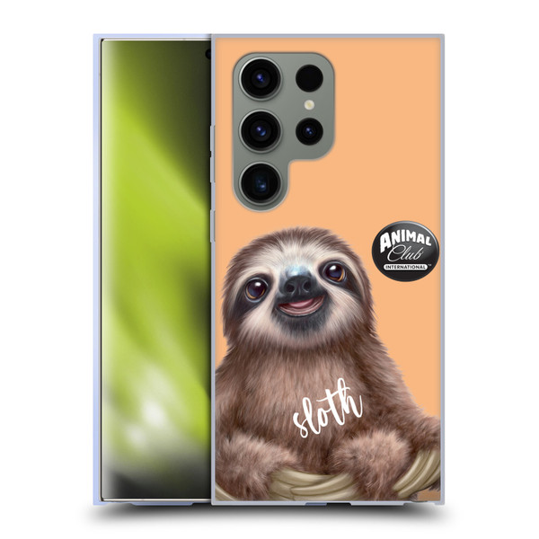 Animal Club International Faces Sloth Soft Gel Case for Samsung Galaxy S24 Ultra 5G