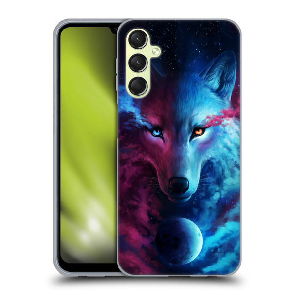 Jonas "JoJoesArt" Jödicke Wildlife Wolf Galaxy Soft Gel Case for Samsung Galaxy A24 4G / Galaxy M34 5G