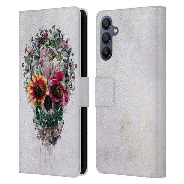 Riza Peker Skulls 6 Sugar Leather Book Wallet Case Cover For Samsung Galaxy A15