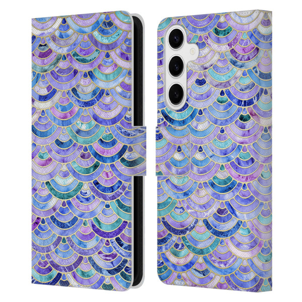 Micklyn Le Feuvre Marble Patterns Mosaic In Amethyst And Lapis Lazuli Leather Book Wallet Case Cover For Samsung Galaxy S24+ 5G