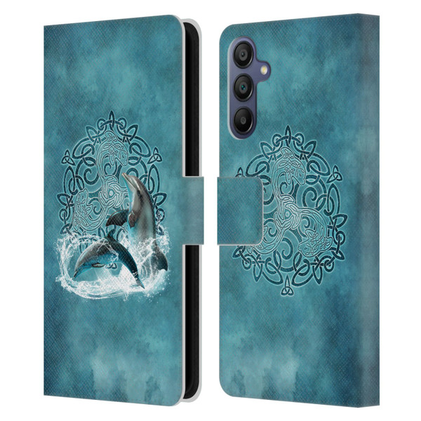 Brigid Ashwood Celtic Wisdom Dolphin Leather Book Wallet Case Cover For Samsung Galaxy A15