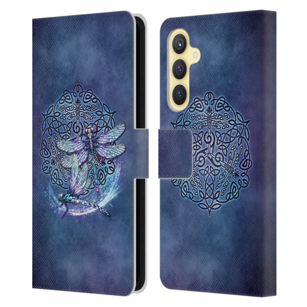 Brigid Ashwood Celtic Wisdom Dragonfly Leather Book Wallet Case Cover For Samsung Galaxy S23 FE 5G