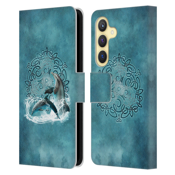 Brigid Ashwood Celtic Wisdom Dolphin Leather Book Wallet Case Cover For Samsung Galaxy S24 5G