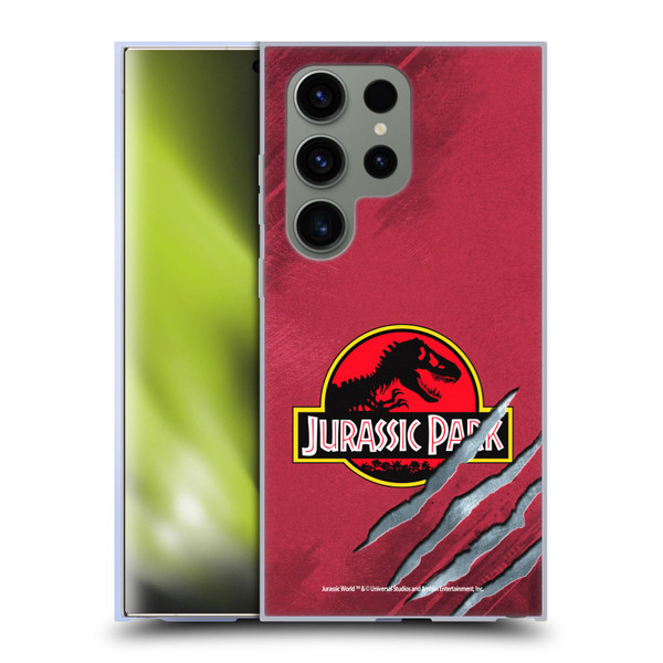 Jurassic Park Logo Red Claw Soft Gel Case for Samsung Galaxy S24 Ultra 5G