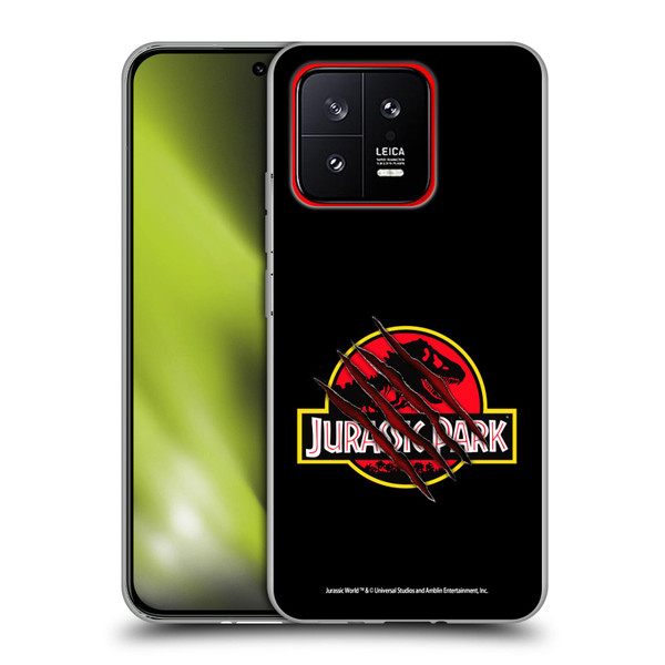 Jurassic Park Logo Plain Black Claw Soft Gel Case for Xiaomi 13 5G