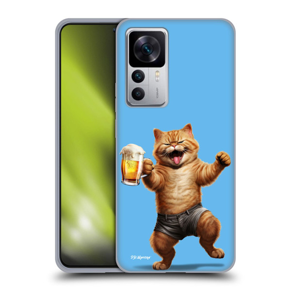 P.D. Moreno Furry Fun Artwork Cat Beer Soft Gel Case for Xiaomi 12T 5G / 12T Pro 5G / Redmi K50 Ultra 5G