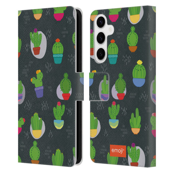 emoji® Cactus And Pineapple Pattern Leather Book Wallet Case Cover For Samsung Galaxy S24+ 5G