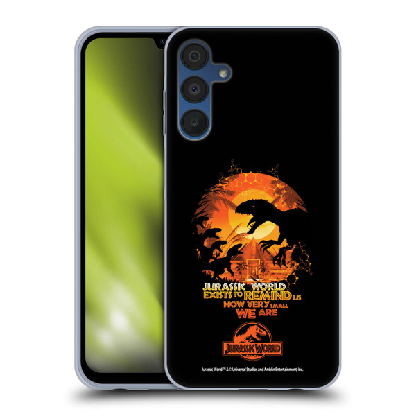 Jurassic World Vector Art Raptors Silhouette Soft Gel Case for Samsung Galaxy A15