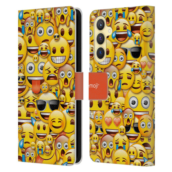 emoji® Full Patterns Smileys Leather Book Wallet Case Cover For Samsung Galaxy S23 FE 5G