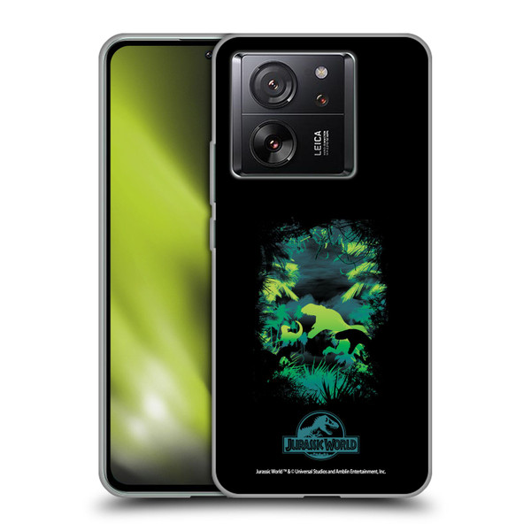 Jurassic World Vector Art T-Rex Silhouette Soft Gel Case for Xiaomi 13T 5G / 13T Pro 5G