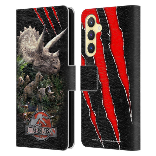 Jurassic Park III Key Art Dinosaurs 2 Leather Book Wallet Case Cover For Samsung Galaxy S23 FE 5G