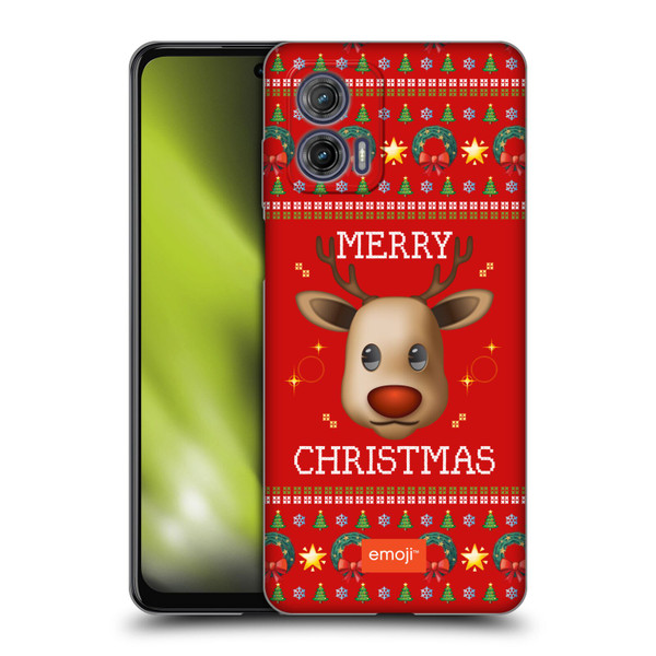 emoji® Ugly Christmas Reindeer Soft Gel Case for Motorola Moto G73 5G