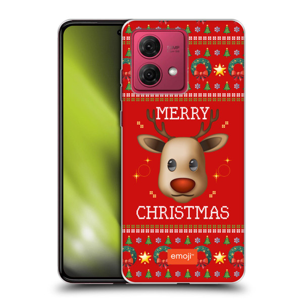 emoji® Ugly Christmas Reindeer Soft Gel Case for Motorola Moto G84 5G