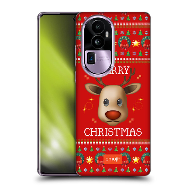emoji® Ugly Christmas Reindeer Soft Gel Case for OPPO Reno10 Pro+
