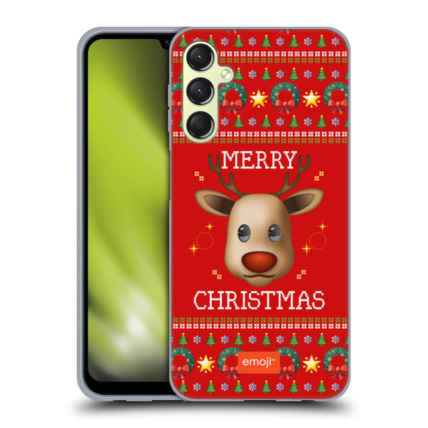 emoji® Ugly Christmas Reindeer Soft Gel Case for Samsung Galaxy A24 4G / Galaxy M34 5G