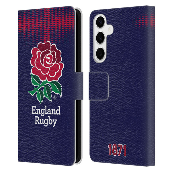 England Rugby Union 2016/17 The Rose Alternate Kit Leather Book Wallet Case Cover For Samsung Galaxy S24+ 5G