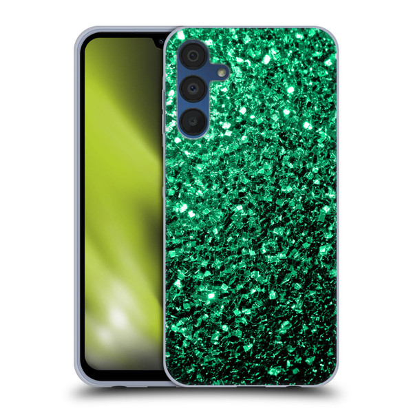PLdesign Glitter Sparkles Emerald Green Soft Gel Case for Samsung Galaxy A15