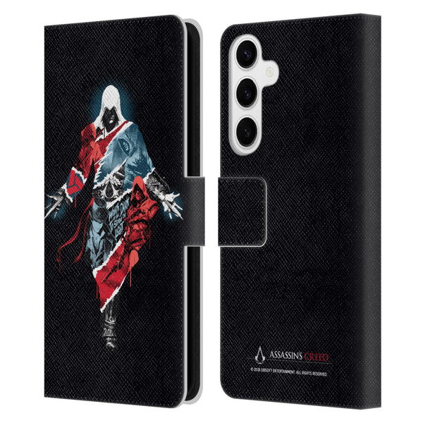 Assassin's Creed Legacy Character Artwork Double Exposure Leather Book Wallet Case Cover For Samsung Galaxy S24+ 5G