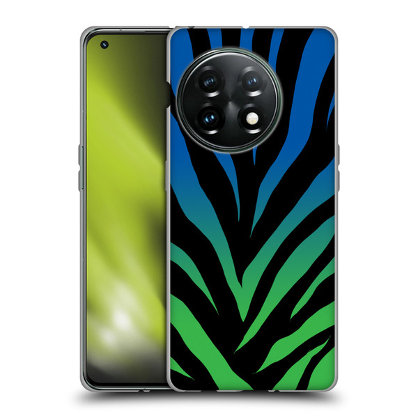 Grace Illustration Animal Prints Ombré Zebra Soft Gel Case for OnePlus 11 5G