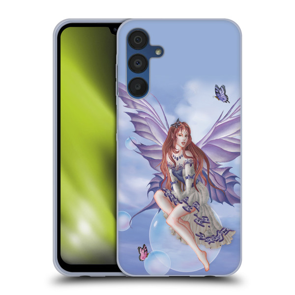 Nene Thomas Bubbles Purple Lace Fairy On Cat Soft Gel Case for Samsung Galaxy A15