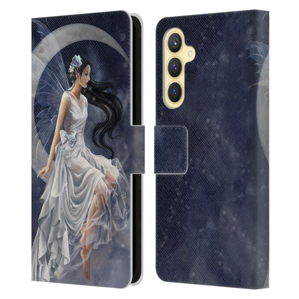 Nene Thomas Crescents Winter Frost Fairy On Moon Leather Book Wallet Case Cover For Samsung Galaxy S23 FE 5G