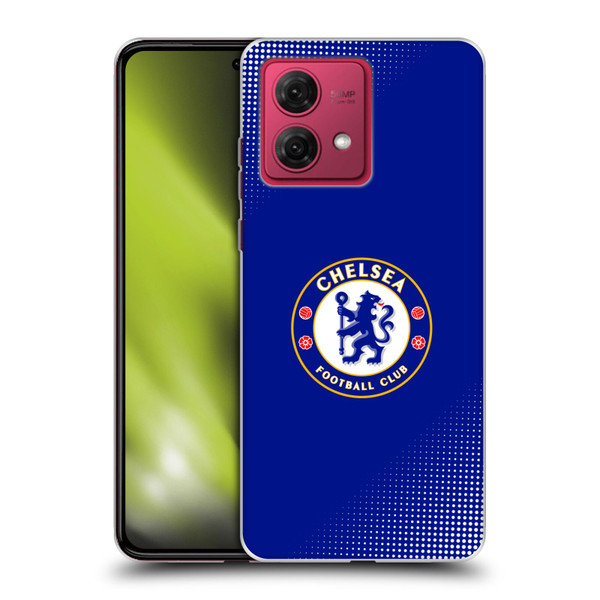 Chelsea Football Club Crest Halftone Soft Gel Case for Motorola Moto G84 5G