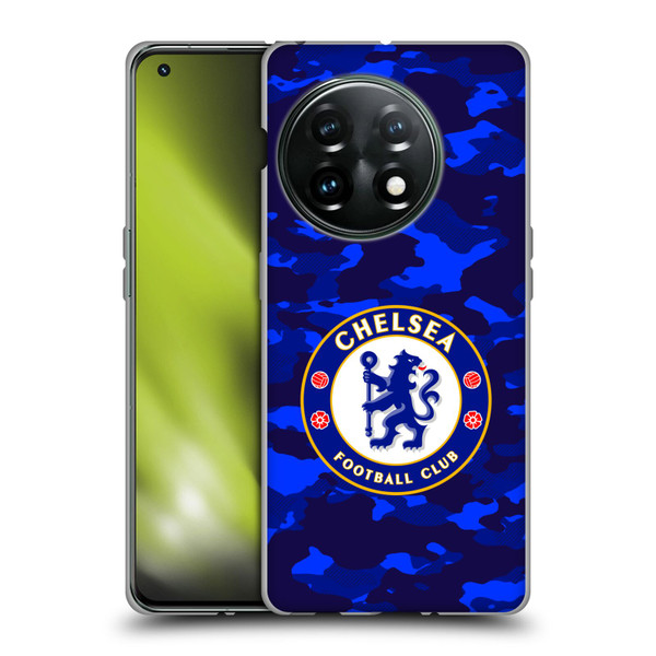 Chelsea Football Club Crest Camouflage Soft Gel Case for OnePlus 11 5G