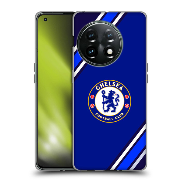 Chelsea Football Club Crest Stripes Soft Gel Case for OnePlus 11 5G