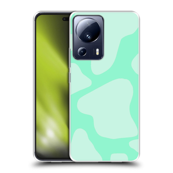 Grace Illustration Cow Prints Mint Green Soft Gel Case for Xiaomi 13 Lite 5G