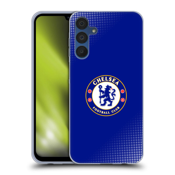 Chelsea Football Club Crest Halftone Soft Gel Case for Samsung Galaxy A15