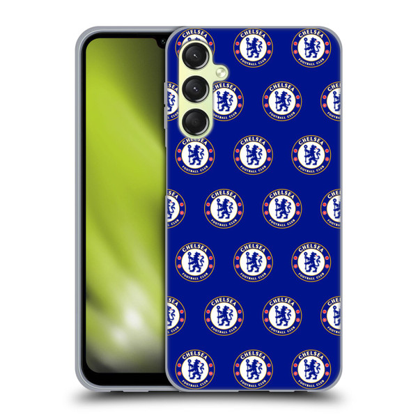 Chelsea Football Club Crest Pattern Soft Gel Case for Samsung Galaxy A24 4G / Galaxy M34 5G
